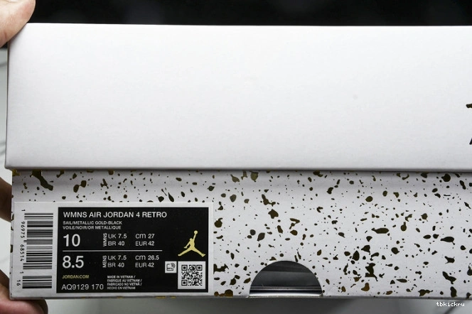 Rep TBkick AQ9129-170 Jordan Gold 4 Metallic Retro 0801